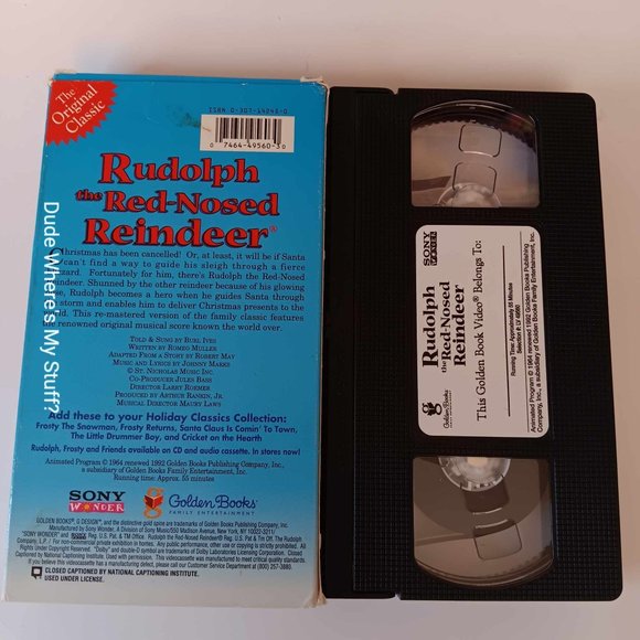 RUDOLPH THE RED-NOSED REINDEER - ORIGINAL TV VERSION - 1992 VHS - TESTED & PLAYS - Picture 2 of 2